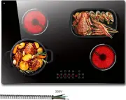 4 Burner Electric Cooktop, Built-In 30 Inch Electric Stove Top 6600W, Ceramic St