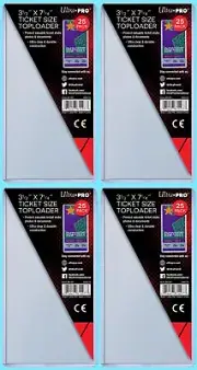 100 Ultra Pro TICKET SIZE 3.5 x 7.25 TOPLOADERS NEW 3-1/2 x 7-1/4 stub currency