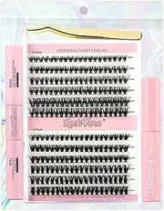 Lash Extension Kit, Clusters False Eyelash Extension Kit 280 Pieces, 30D & 40D Curl, 9-16mm Length, Full Kit with Lash Seal, Remover, Tweezers (30D+40D Full Kit)