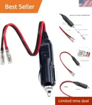1PACK] 12Volt Replacement Cigarette Lighter Male Plug with Leads - Car Adapte...