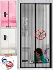 Magnetic Soft Yarn Anti-Mosquito & Fly Vertical Strip Mesh Door Curtain