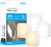 Dimmable LED Night Light, Plug-In, Dusk to Dawn Sensor, Adjustable, Compact, 4 S