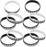 jojofuny 12 Pcs Piano Key Bracelets Silicone Music Inspirational Wristbands Piano Note Party Favors for Musicians