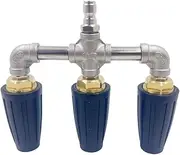 Triple Turbo Nozzle Pressure Washer,360° Rotating Nozzle Triple Nozzle Pressure with Connecto 1/4" Nozzle Washer,Turbo Quick