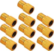 WEKADRIN 10pcs Nozzle Adapter Bike Tire Valve Adapter Air Compressor Inflate Valve Adapter Bike Inflate Valve Adapters Bike Pump Part Bike Tire Adapter Valve Golden Alloy