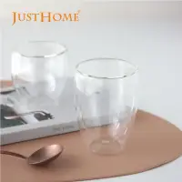 在飛比找momo購物網優惠-【Just Home】清透雙層隔熱耐熱玻璃杯350ml(杯 