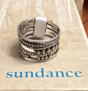 NWT Sundance Catalog Silver Gold “Secret Code Ring” Size 8 $148