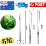 Stainless Steel Aquarium Tools Kits Terrarium Set Plant Tank Tweezers Scissors