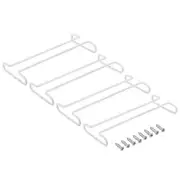 4Pcs Wine Glass Rack Under Cabinet 10-Inch for 5mm Stemware Column White
