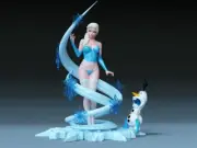 Elsa Statue 3D Print Unpainted/Unassembled
