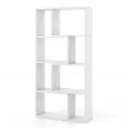 Costway 120cm 4-Tier Bookcase 8-Cube Bookshelf Display Shelf Storage Organizer White
