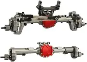 Rock Crawler Axle for SCX10 II 90046 90047 1/10 RC Crawler Truck Parts Aluminum Alloy Front Rear Portal Axle (Color : Titanium Set)