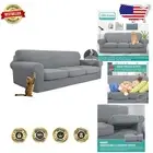 Durable Checkered Sofa Cover Set (91-110in) for Pets - Machine Washable