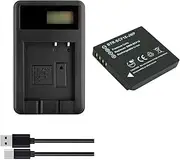 Battery + LCD USB Charger for Camera Panasonic LUMIX DE-A60 A60 A60B DEA60 DMW-BCF10 BCF10E BCF10PP CGA-S/106D S/106C F3 FH22 FS15 FH1