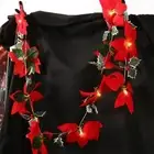 Battery Powered Holly Leaves String Lights Xmas Tree Ornaments Outdoor