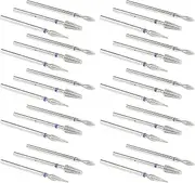 Nail Drill Bits Set Professional Stainless Steel Manicure Pedicure Tools for Nail Grooming Cuticle Removal 30 Pieces Individually Wrapped