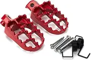 Motorcycle Footpegs Foot For XR50R PW50 CRF50 70 TW200 KLX110 CRF50 50cc 70cc 90cc 110cc 125cc Motorcycle Dirt Bike Footrest Aluminium Footpegs Pedals (Color : Red)