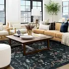 Large Dark Tropical Theme Rug Soft Warm Stain-resistant Bedroom Carpet 190x280cm