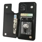 ONETOP Compatible with Samsung Galaxy A32 Wallet Case with Card Holder, Black