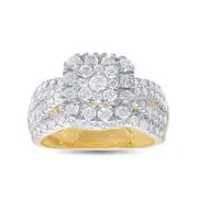 Facets of Love Square Mirage Ring with 1.50ct of Diamonds in 18kt Yellow Gold