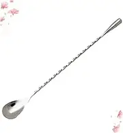 UTHCLO 3Pcs Stainless Steel Ice Spoon Long Handle Spiral Bar Stirring Spoons for Cocktails Milk Tea Desserts for Home Bar Use