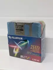 New FUJIFILM Floppy Disk 2HD IBM 3.5”, Mulit-Color Formatted Disks 10 PK