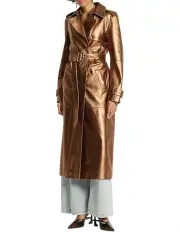 [Sass & Bide] Curtain Call Leather Trench in Copper Foil