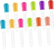 WATIIFUFU 12pcs Silicone Dropper Sensory Bins Droppers for Oils Sensory Bin Liquid Dropper Eyedropper Silica Water Drops Color Science Water Dropper Pipettes for Candy Dropper