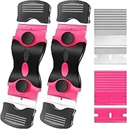 Double Sided Scraper, 2 Pack Scraper Remover with 20 PCS Razor Blades for Decals, Stickers, Labels