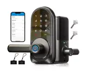 Veise Smart Lock, Keyless Entry Door Lock with Handle, APP Control Fingerprin...