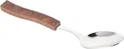 OKUMEYR Wood Carving Handle Stainless Steel Spoon Versatile Serving Spoon for Kitchen Rice Soup Buffet Restaurant Non-Slip Grip