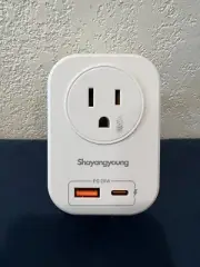 European to US Plug Adapter w/ Outlets/USB/USB-C