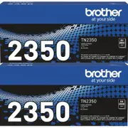 2x Brother TN-2350 Toner Ink Cartridge Black Genuine TN2350