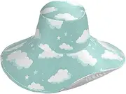 [Yoogain] Sky and Stars Mint Green Foldable Summer Hats for Women for Outdoor Decorative Fashion Hats for Women Golf Sun Protector Gorro de Playa para Mujer, Sky and Stars Mint Green, One Size