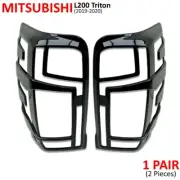 For Mitsubishi L200 Triton MR 2019 20 Black Gloss Rear Tail Lamp Lights Cover (for: Mitsubishi)