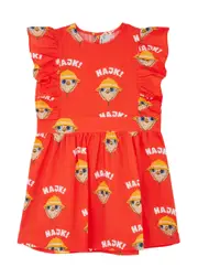Mini Rodini Kids Hike Printed Cotton Dress - Red - 80/86 (12 Months) 80/86 (12 months)