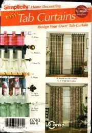 Simplicity Home Decorating #0740 Tab Curtains in 8 Styles Sewing Pattern Uncut