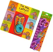 Teach a Child How to Tie Shoes Using Their Left Hand Instruction Card Plus Two Purple and Pink Left Handed Scissors for Kids - Pink