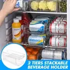 AU 2 Tiers Can Dispenser Drink Beer Beverage Storage Rack Fridge Holder Shelf