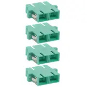4x SC to SC Fiber Optic Duplex Multi Mode Optical Coupler Adapter Connector Aqua