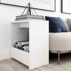 NNEVL Side Table White 50x26x50 cm Chipboard