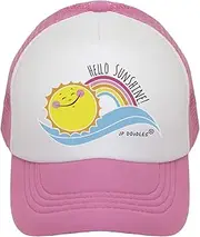 [JP DOoDLES] Hello Sunshine and Rainbow on Kids Trucker Hat. Available in Baby, Toddler, and Youth Sizes.