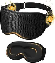 3D Contoured Sleep Mask with Bluetooth Headphones, Eye Masks for Sleep, Sleeping Headphones, Sleeping Mask with Ultra-Thin Stereo Speakers for Men, Women, Tech Gifts - Black