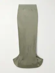 [Rick Owens] Rick Owens - Long Coda Charmeuse Maxi Skirt - Green - IT48 IT 48 Green