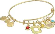 [Alex and Ani] Friends, Frame and Coffee Mug Cluster Charm Bangle Shiny Gold One Size
