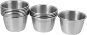 ULTECHNOVO 12 Piece Stainless Steel Sauce Cup Set Versatile Condiment Containers for Kitchen Dipping Bowls for Salad Dressing Small Ramekins for Butter