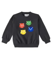 [Mini Rodini] Mini Rodini Cool Cats embroidered cotton sweatshirt Y 4/5 black