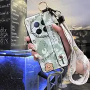 Phone Case Compatible with Tecno Camon40 Premier/CM8, Phone Holder Wristband Ring Durable Dirt-Resistant Cute Fashion Design Back Cover