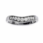 Previously Owned - 0.25 CT. T.W. Natural Diamond Contour Band in Solid 14K White Gold