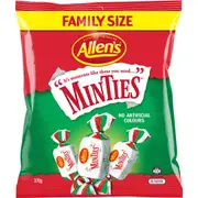 Allens Minties Mint Lollies Bag 370g